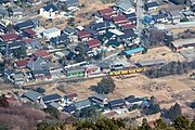 藤原岳から望む西藤原駅（2013年3月）