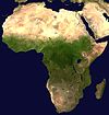 A composite satellite image of Africa.