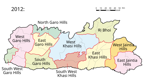 I distretti del Meghalaya