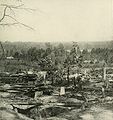 Union graves close to where the soldiers fell after the Confederates under John B. Hood attacked at Peachtree Creek just north of Alanta, 1864.