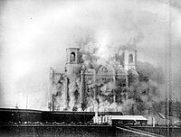 A church being dynamited