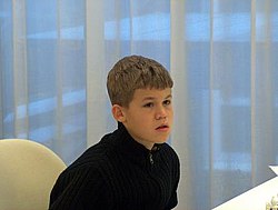 Et bilde av Magnus Carlsen tatt i oktober 2004.