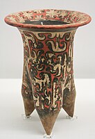 Colour-painted pottery pot from the Lower Xiajiadian culture, 2000-1500 BCE. Excavated from Dadianzi, Aohanqi, Inner Mongolia. Capital Museum, Beijing