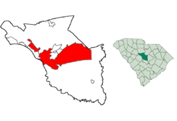 Columbia, South Carolinas läge i Richland County och South Carolina.