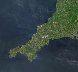 Cornwall vanuit de ruimte