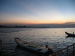 Waterfront at sunset