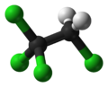 Ball-and-stick model of 1,1,1,2-tetrachloroethane