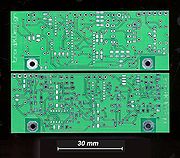 Plating of plated-through holes: Above – Top layer Down – Bottom layer