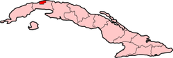 Position of Havana in Cuba