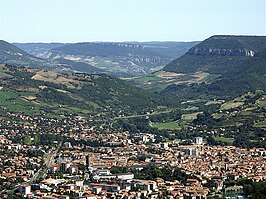 Gezicht op Millau