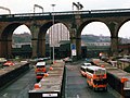 Image 48Stockport bus station in 1988. Greater Manchester Transport (later GM Buses) operated bus services throughout the county, from 1974 to 1993. (from Greater Manchester)