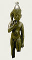 Heru-pa-khered ("Horus the child", known as Harpocrates to the Greeks) in the form of a child wearing the pschent and a sidelock of youth