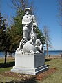 Statue de Champlain à Isle La Motte, Vermont, endroit supposé de son premier débarquement au Vermont.