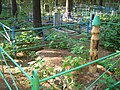 Muslim Tatars of Nizhny Novgorod Oblast use peculiarly shaped wooden posts as grave markers