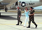 Andie MacDowell at Naval Air Station Sigonella, Sicily, June 14, 2005