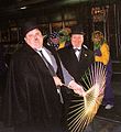 Revelers imitating Laurel & Hardy