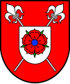 Zwei gekreuzte Gleven (Lilienstäbe) Wappen von Remchingen