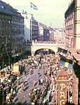 Fredsdagen på Kungsgatan, Stockholm den 7 maj 1945.