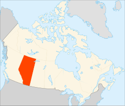 Map o Canadae wi Alberta heichlichtit