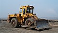 Un bulldozer à roues Zettelmeyer ZD 3001 dans la mine à ciel ouvert de lignite Vereinigtes Schleenhain, Allemagne : le châssis est celui d'un chargeur sur pneus.