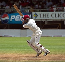 Brian Lara playing a stroke.