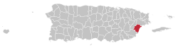 Localização de Humacao em Porto Rico