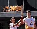 Sandra Pires e Gustavo Borges conduzem a tocha dos Jogos Pan-americanos de 2007.