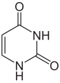 Estructura química del uracilo.