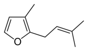 Rosefuran, an aroma compound found in rose oil.[10]