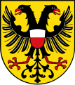 Lübecker Wappen mit hanseatischem Weiß-Rot als Brustschild des Reichsadlers