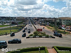 Okpanam Road, a prominent avenue in Asaba