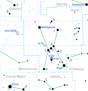 Ross 47 is located in the constellation Orion