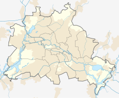 Mapa konturowa Berlina, w centrum znajduje się punkt z opisem „Berlińska Akademia Budownictwa”