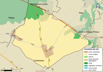 Carte des infrastructures et de l'occupation des sols en 2018 (CLC) de la commune.