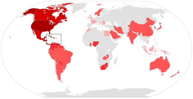 Carte mondiale colorée