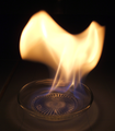 Ethanol aflame