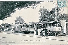 Le terminus de la Compagnie des tramways de l'Est parisien, à la gare.