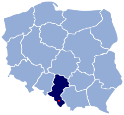 Розташування міста Вісла