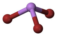 Ball and stick model of arsenic tribromide