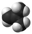 Space-filling model of isobutylene