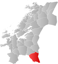 Kart som viser Røros kommune.