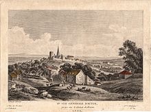 Vue générale d'Autun prise sur le chemin de Monjeu, dessinée par Jean-Baptiste Lallemand (1716-1803).