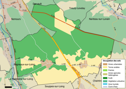 Carte des infrastructures et de l'occupation des sols en 2018 (CLC) de la commune.