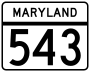 Maryland Route 543 marker