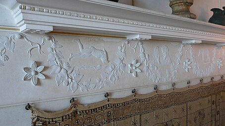 Greek Revival festoons in the Villa Kerylos, Beaulieu-sur-Mer, France, by Emmanuel Pontremoli, 1902–1908