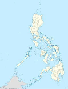 Mapa konturowa Filipin, u góry znajduje się punkt z opisem „Katedra Matki Boskiej Pojednania w Baguio”