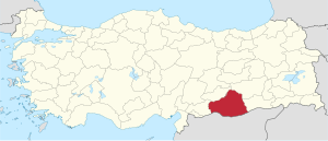 Location of Şanlıurfa Province in Turkey