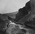 Palisade Canyon, during construction of the Transcontinental Railroad in 1868