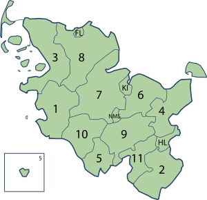 郡と独立市の区分図