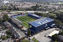 View from Edgeley Park's Cheadle End during pitch renovations.